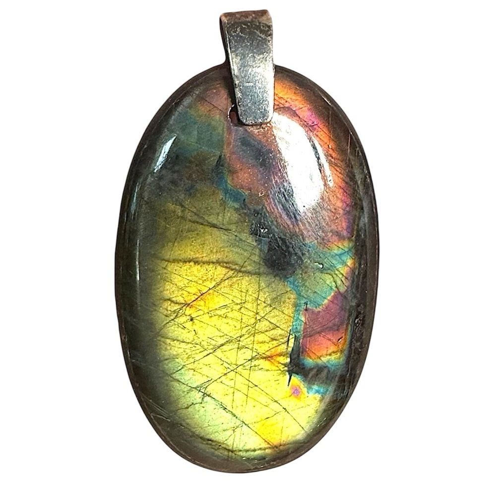 Vintage Labradorite Silver Pendant